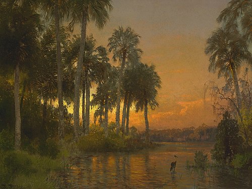 Florida Sunset, 1850, Hermann Ottomar Herzog