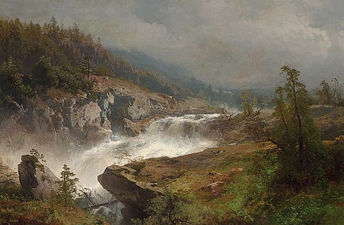 Raging River, 1850, Hermann Ottomar Herzog