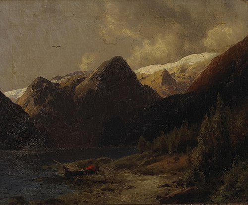 The Lone Boat, 1850, Hermann Ottomar Herzog