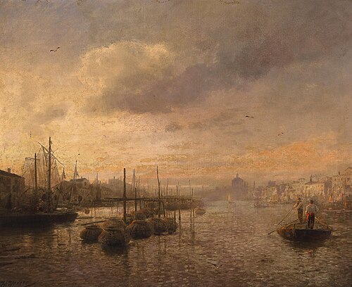 Venetian Canal, 1850, Hermann Ottomar Herzog