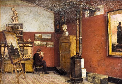 Kyhn dans son atelier, 1862, Harald Foss