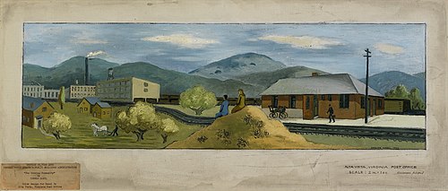 The Growing Community (mural study, Alta Vista, Virginia Post Office), 1939, Herman Maril