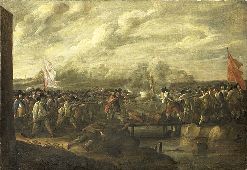 Infantry Battle at a Bridge, 1650, Nicolaas van Eyck