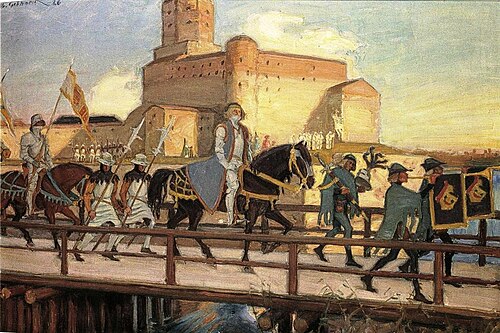 Karl Knutsson Bonde's Departure from Vyborg Castle (in the year 1448), 1926, Albert Gebhard