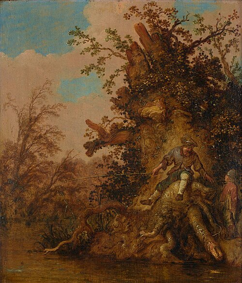 Landschaft mit Fischer, , Jacobus Mancadan
