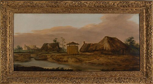 Landscape with farms along a river, 1654, Jacobus Mancadan
