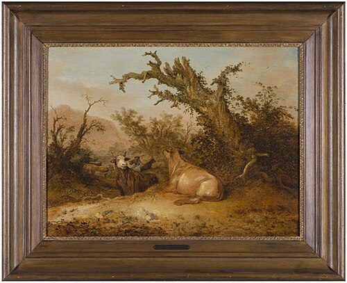 Landscape with cattle and cattlemen, 1680, Jacobus Mancadan