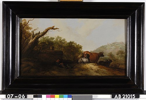 Landschap met slapende herder, 1650, Jacobus Mancadan