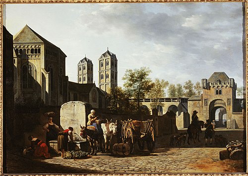 Fontaine publique et église Saint-Géréon à Cologne, 1670, Gerrit Berckheyde