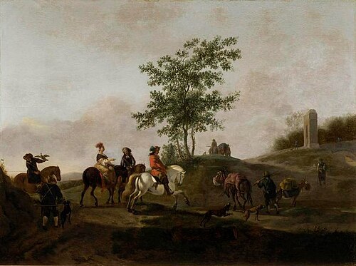 Paysage avec chasseurs et muletiers, 1660, Gerrit Berckheyde