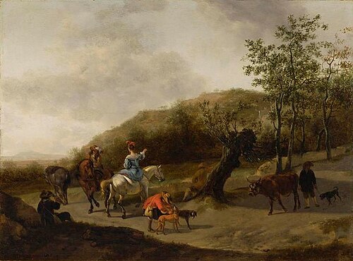 Paysage avec chasseurs et paysans, 1660, Gerrit Berckheyde
