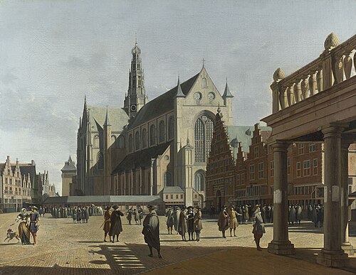 The Market Place and the Grote Kerk at Haarlem, 1674, Gerrit Berckheyde