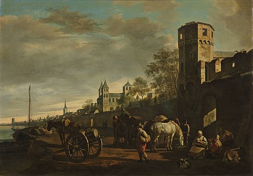 View of the Rhine near Cologne, 1676, Gerrit Berckheyde