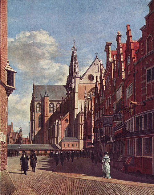The Grote Kerk at Haarlem, Seen from the City Hall, 1674, Gerrit Berckheyde