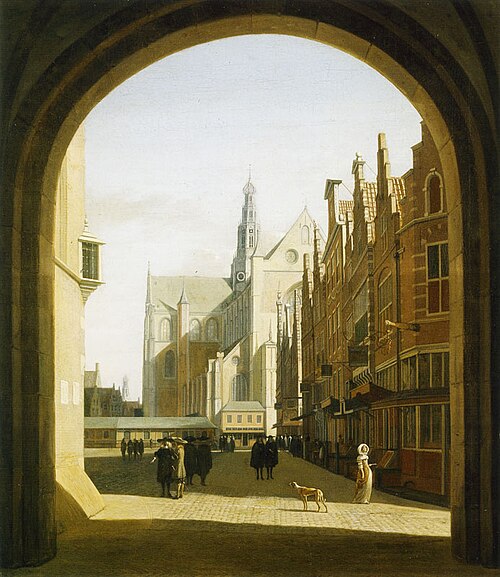 The Grote Kerk at Haarlem, Seen from the City Hall, 1690, Gerrit Berckheyde