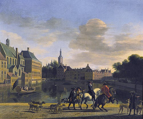 View of the Hofvijver in the Hague, 1692, Gerrit Berckheyde