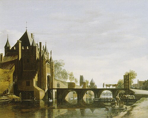 View of the Grote Houtpoort, Haarlem, 1670, Gerrit Berckheyde