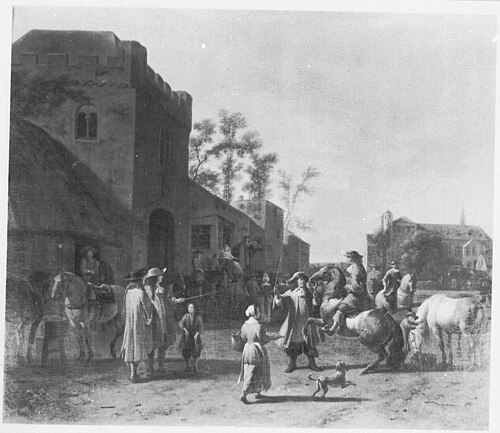 The Village Horse Market, 1680, Gerrit Berckheyde
