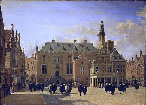 Market Place at Haarlem, Looking towards the Town Hall, 1674, Gerrit Berckheyde
