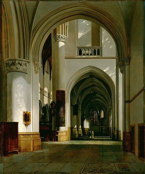 Interior of the Grote Kerk, Haarlem, 1676, Job Berckheyde