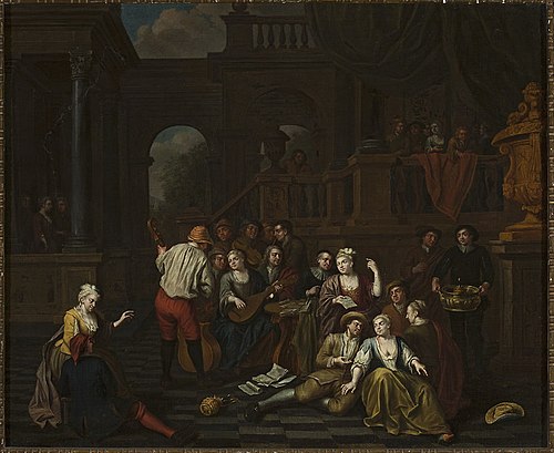 Figural scene against architecture, , Richard Brakenburgh