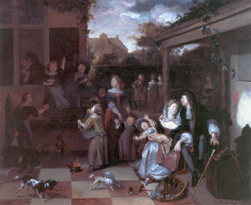 A family on a terrace., 1691, Richard Brakenburgh
