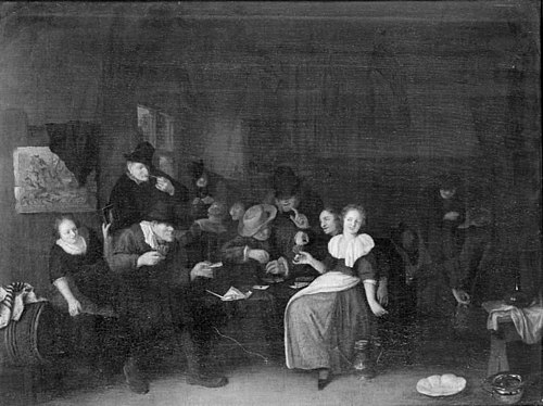 A Game of Cards at an Inn, 1683, Richard Brakenburgh
