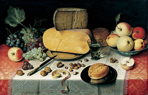 Nature morte avec fruits, noix et fromage, 1613, Floris Claesz van Dijck