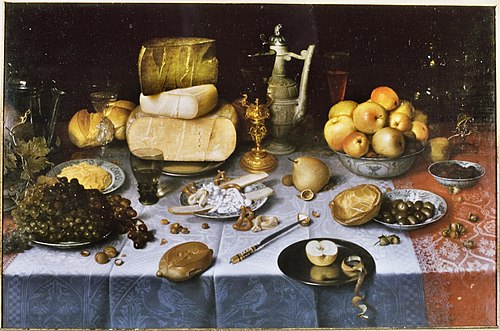 Laid Table with Cheese and Fruit, 1610, Floris Claesz van Dijck