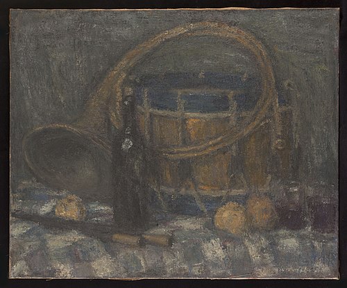 Nature morte au cor et au tambour, 1900, Edmond Aman-Jean