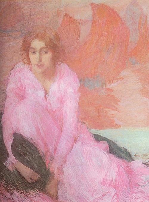 Dame an roce, 1900, Edmond Aman-Jean