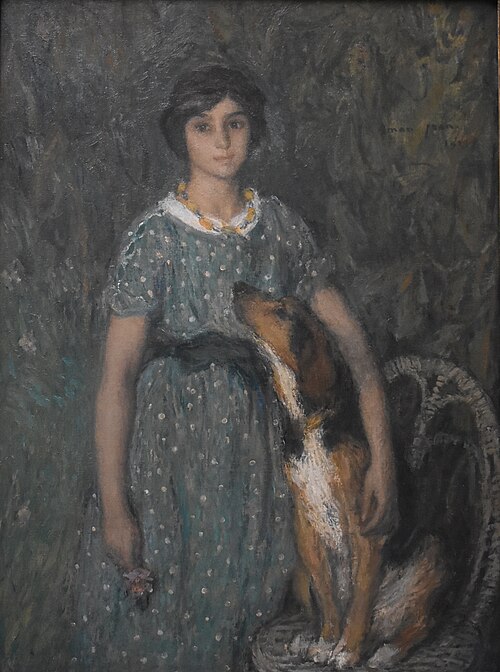 Jeune Fille au chien, 1913, Edmond Aman-Jean