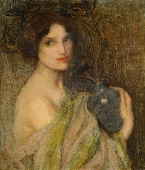 La mujer del vaso azul ó Mujer con el vaso azul, , Edmond Aman-Jean