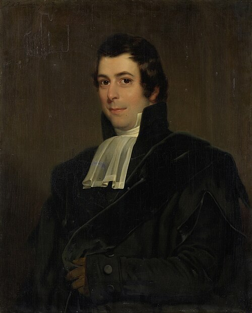 Portrait of Gijsbertus Johannes Rooyens, Professor of Theology and Church History in Amsterdam, 1828, Jan Adam Kruseman