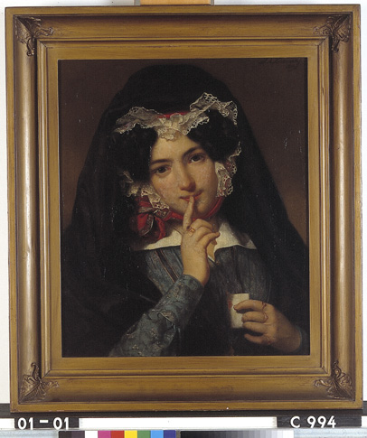 Young woman holding a letter, 1829, Jan Adam Kruseman
