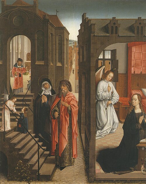 Opdracht van Maria en Annuntiatie, , Maître de l'Abbaye d'Affligem