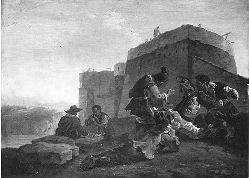 Spielende Facchini, 1620, Pieter van Laer