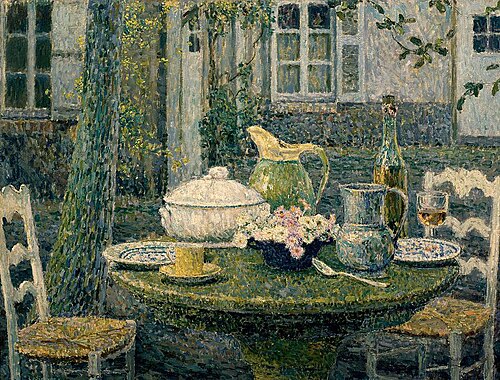 La table de printemps, Gerberoy, 1922, Henri Le Sidaner