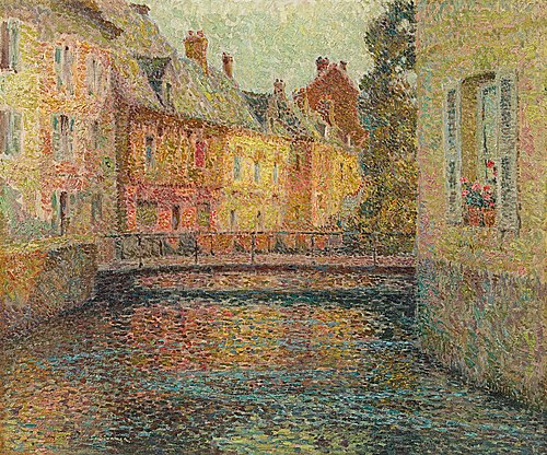 Le canal, soleil, Gisors, 1913, Henri Le Sidaner