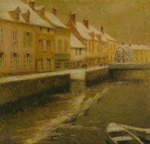 Le Canal à Bruges, Hiver, , Henri Le Sidaner