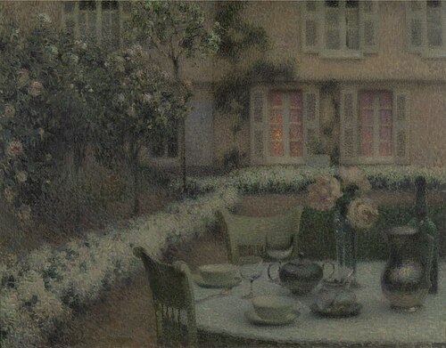 La table au jardin blanc à Gerberoy, 1900, Henri Le Sidaner