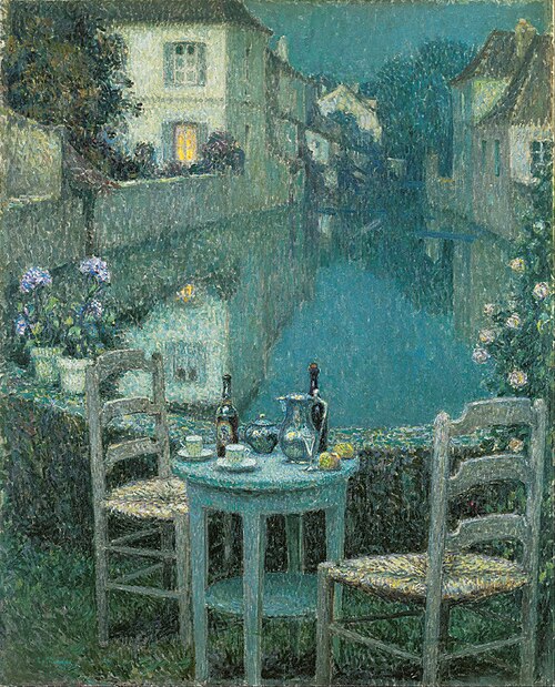 Petite table dans le crépuscule du soir, 1921, Henri Le Sidaner