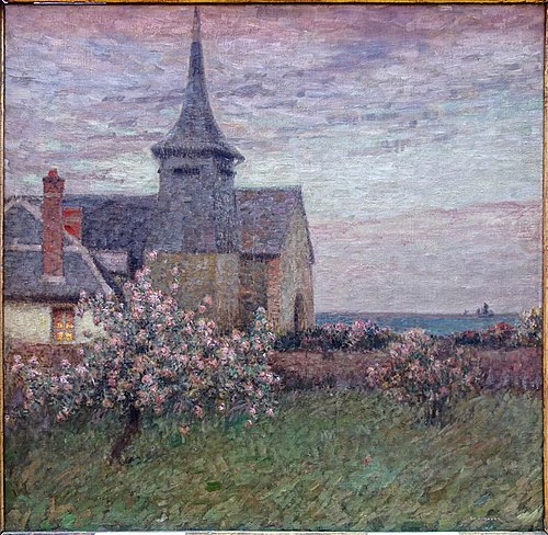 Le presbytère et l'église de Gerberoy, 1903, Henri Le Sidaner