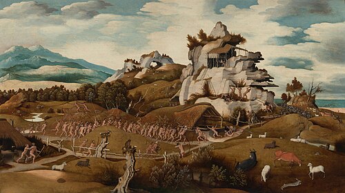 Landscape with an Episode from the Conquest of America, 1535, Jan Mostaert