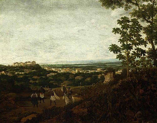 Brazilian landscape (Partial view of Olinda)., 1660, Frans Post