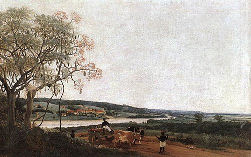 The Ox Cart. Brazilian landscape, 1638, Frans Post