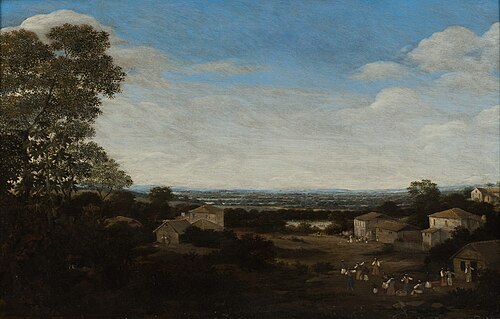 Povoado numa planície arborizada, 1601, Frans Post
