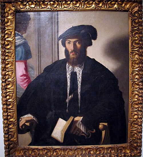 Portret van een heer die bekend staat als Giovan Battista Castaldi, 1535, Michelangelo Anselmi