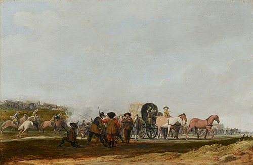 Ambushing an Army Convoy, 1631, Pieter Post