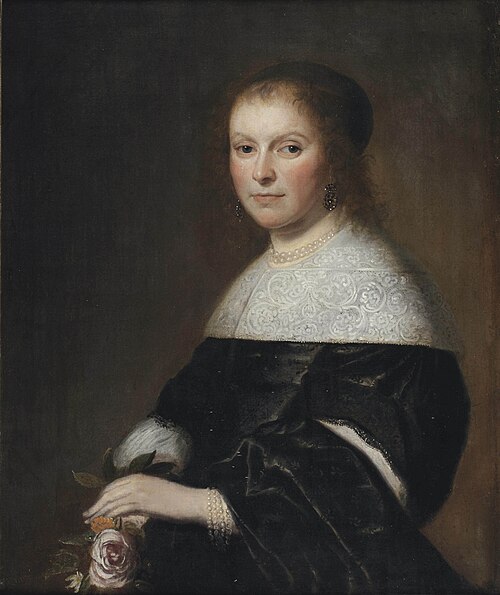 Portrait of a Lady holding a Rose, 1650, Jan Cornelisz. Verspronck